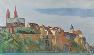 Rheinufer mit Basler Münster.