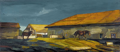 Chevaux après l'orage