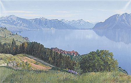 Blick auf Grandvaux und den Genfersee. by Albert Duplain - Auction record, sale price, and art valuation. Compare with similar artists and explore comparable artworks.
