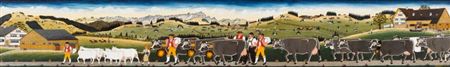 Alpaufzug by Josef Manser - Auction record, sale price, and art valuation. Compare with similar artists and explore comparable artworks.