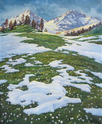 Schneeschmelze auf der Alp.
