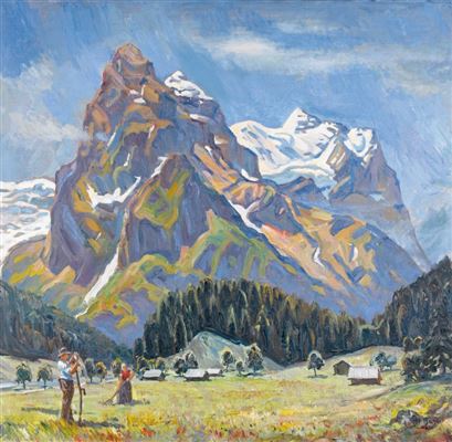 Well- und Wetterhorn von der Rosenlaui aus. by Hans Bandi - Auction record, sale price, and art valuation. Compare with similar artists and explore comparable artworks.