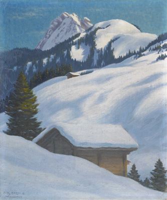 Winterlandschaft bei Adelboden.