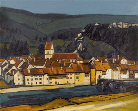 "St. Ursanne". by Albert Schnyder - Auction record, sale price, and art valuation. Compare with similar artists and explore comparable artworks.