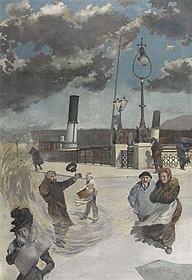 Journée de Bise sur les Quais. by Simon Durand - Auction record, sale price, and art valuation. Compare with similar artists and explore comparable artworks.