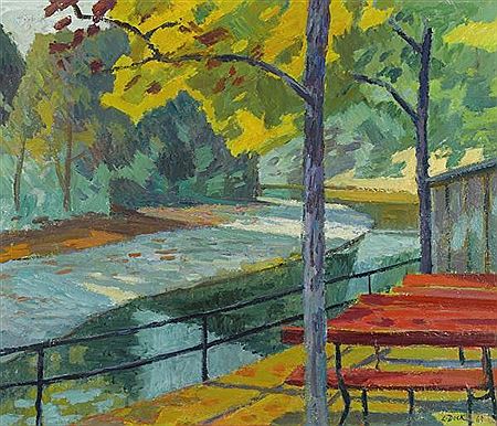 Aare-Terrasse bei Reichenbach. by Leo Deck - Auction record, sale price, and art valuation. Compare with similar artists and explore comparable artworks.