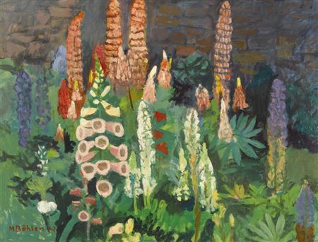 Lupinen im Beet III. by Max Bohlen - Auction record, sale price, and art valuation. Compare with similar artists and explore comparable artworks.