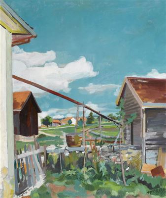 Landschaft mit Ziehbrunnen bei Muriaux.