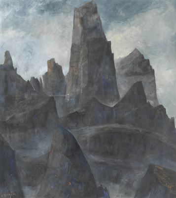 Felsige Gebirgslandschaft. by Walter Krebs - Auction record, sale price, and art valuation. Compare with similar artists and explore comparable artworks.