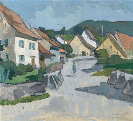Sonnige Dorfpartie