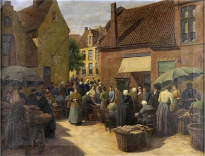 Fischmarkt in Brügge by Paul Scholz - Auction record, sale price, and art valuation. Compare with similar artists and explore comparable artworks.