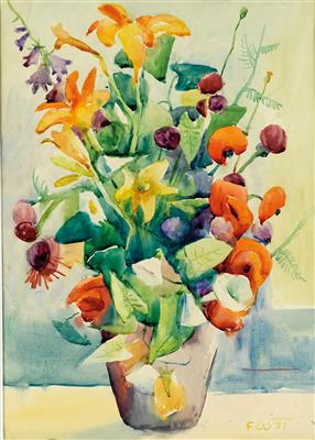Bunter Blumenstrauß in Vase