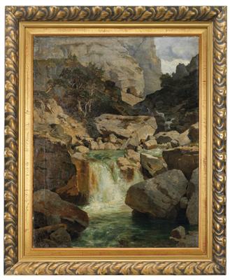 Gebirgslandschaft mit Wasserfall
