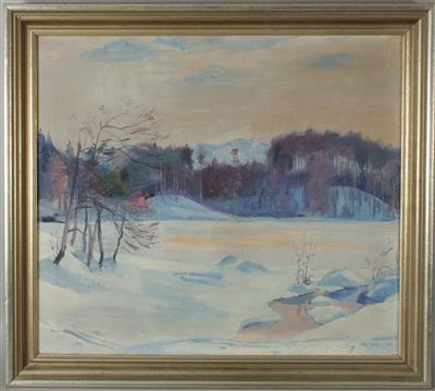 Winterlandschaft am Vassacher oder Leonharder See bei Villach