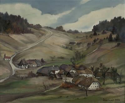 Landschaft mit Bauernhöfen