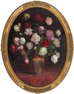 Rosenstrauß in Vase by Joseph Jost - Auction record, sale price, and art valuation. Compare with similar artists and explore comparable artworks.