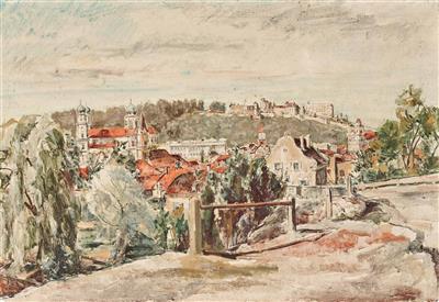 "Ansicht von Passau, von Mariahilf auf Altstadt mit Dom und Veste Oberhaus" by Sebastian Leicht - Auction record, sale price, and art valuation. Compare with similar artists and explore comparable artworks.