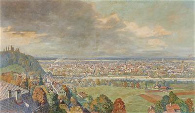"Blick von Thalheim auf Wels"