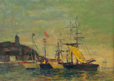 "Segelboote im Hafen"