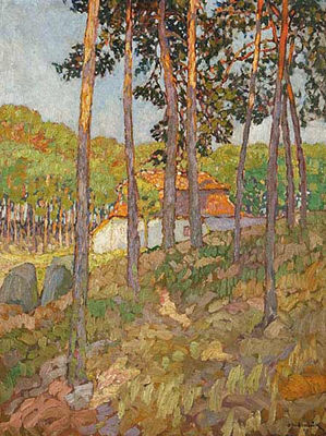 A Landscape with Pine Trees by Ota Bubenicek - Auction record, sale price, and art valuation. Compare with similar artists and explore comparable artworks.