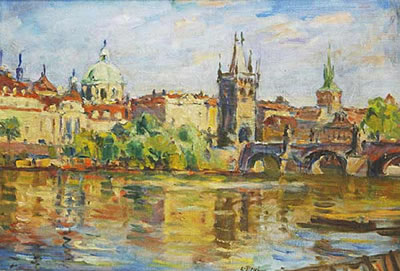 Prague Seen from a Levee by Emanuel Pryl - Auction record, sale price, and art valuation. Compare with similar artists and explore comparable artworks.