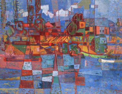 Sample artwork by Jan J Mehl (1912 - 1990), known for abstract figurative, objects and floral painting - View similar artists and auction records