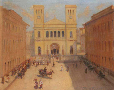 In Front of a Church