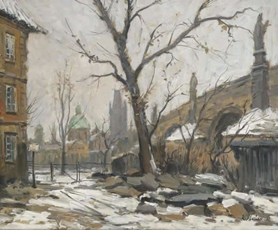 A Prague Motif by Karel Holan - Auction record, sale price, and art valuation. Compare with similar artists and explore comparable artworks.