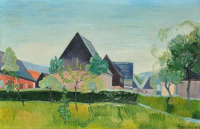 A Village in the Foothills of the Krušné Mountains by Heribert Fischer-Geising - Auction record, sale price, and art valuation. Compare with similar artists and explore comparable artworks.