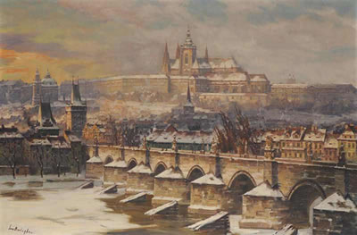 A View of Charles Bridge and Prague Castle