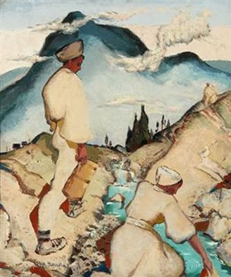Sample artwork by Martin Benka (1888 - 1971), known for modernist landscape painting, illustration, typography - View similar artists and auction records