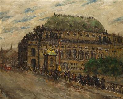 A View of the National Theatre by Emanuel Knizek - Auction record, sale price, and art valuation. Compare with similar artists and explore comparable artworks.