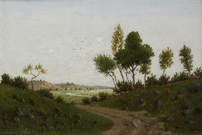 Landscape with a River by Albin Lhota - Auction record, sale price, and art valuation. Compare with similar artists and explore comparable artworks.