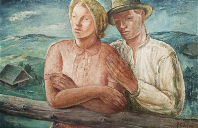 Moravian-Wallachian Couple by Frantisek Podesva - Auction record, sale price, and art valuation. Compare with similar artists and explore comparable artworks.