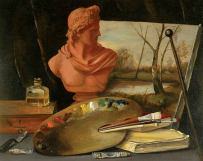 Still Life with Artist's Palette and Bust of the Apollo Belvedere by John Robinson Tait - Auction record, sale price, and art valuation. Compare with similar artists and explore comparable artworks.