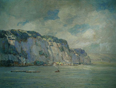Sunlit Cliffs by Joseph Henry Boston - Auction record, sale price, and art valuation. Compare with similar artists and explore comparable artworks.