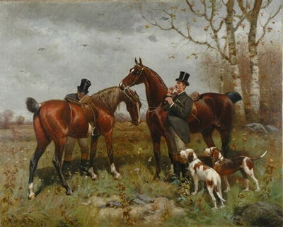 Hunters in a Landscape by Scott (Nicholas Winfield) Leighton - Auction record, sale price, and art valuation. Compare with similar artists and explore comparable artworks.