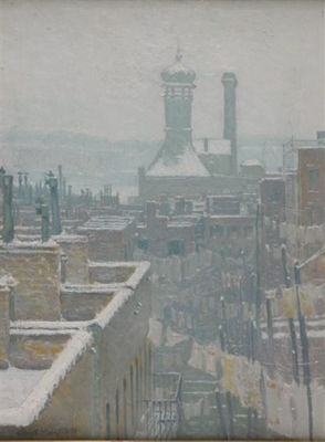Sample artwork by George Muendel (1871 - 1948), known for landscape, townscape - View similar artists and auction records