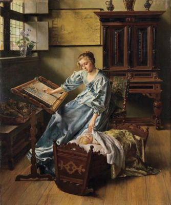 Maternal Happiness, 1898 by Willem Geets - Auction record, sale price, and art valuation. Compare with similar artists and explore comparable artworks.