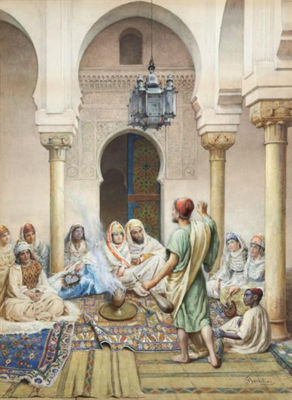 Harem Scene with Oud Player by Filippo Bartolini - Auction record, sale price, and art valuation. Compare with similar artists and explore comparable artworks.