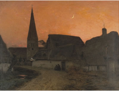 Village at Dusk by Emile Adelard Breton - Auction record, sale price, and art valuation. Compare with similar artists and explore comparable artworks.