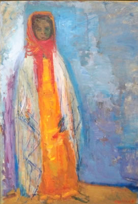 Middle Eastern Woman in Colorful Dress