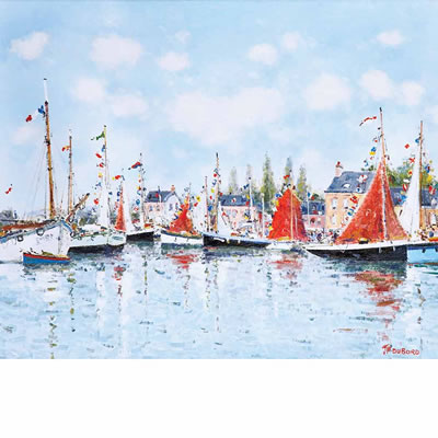Bateaux Pavoises dans le Port de Paimpol