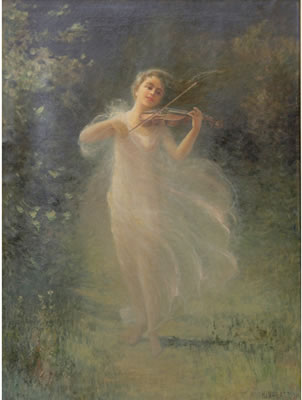 Woman with Violin in a Forest Clearing, 1904