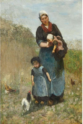 Country Woman with Her Children