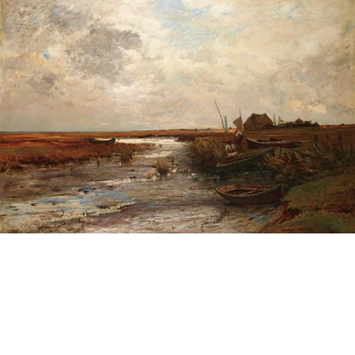 Sample artwork by Edward B Gay (1837 - 1928), known for landscape, rural life, still-life and mural painting - View similar artists and auction records