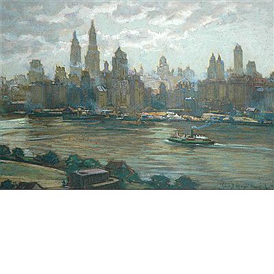 View of Manhattan Across the East River, circa 1930