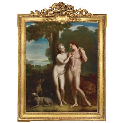 The Regent, Philippe Duc d'Orleans and The Comtesse de Parabere, as Adam and Eve in the Garden of Eden