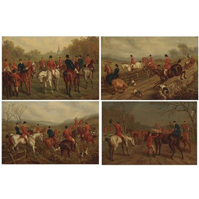 The Meet, Breaking Cover, In Full Cry and The Kill: Four Hunting Scenes, 1893 by Edward Benjamin Herberte - Auction record, sale price, and art valuation. Compare with similar artists and explore comparable artworks.