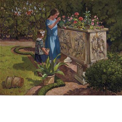 In the Garden by Wilfred Peter Glud - Auction record, sale price, and art valuation. Compare with similar artists and explore comparable artworks.